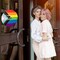 Gay Pride Progress Pride Rainbow Wreath Wooden Hanging Door Sign Decoration - 2Pcs LGBT Wood Door Sign Plaque Gay Pride Day Front Door Wall Porch Wooden Hanging Welcome Decorations Supplies
